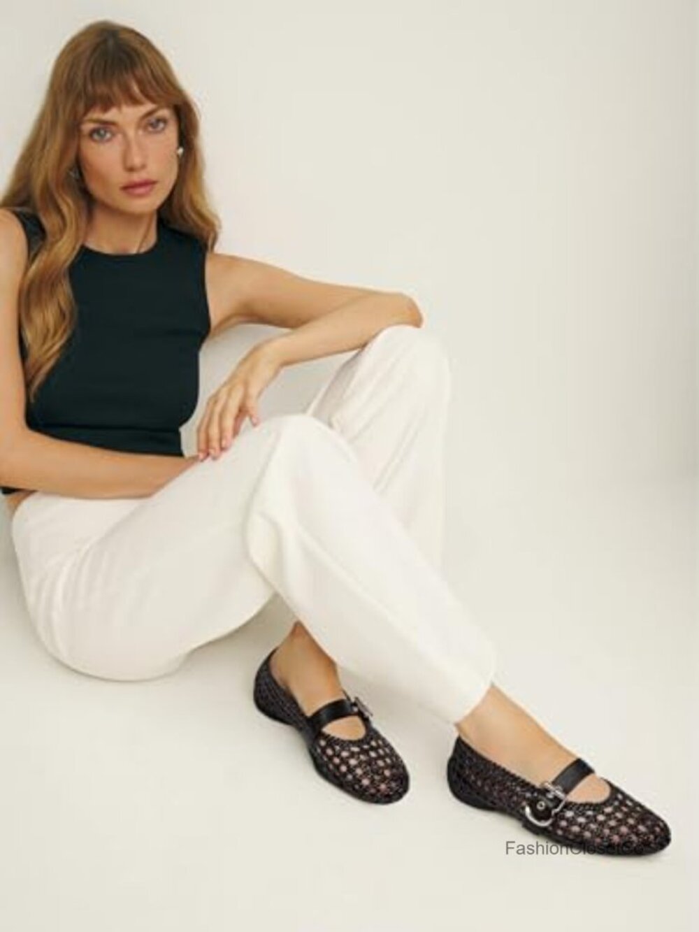 Woven Mesh Mary Jane Ballet Flats Round Toe Buckle Strap Comfortable Casual - Picture 6 of 7